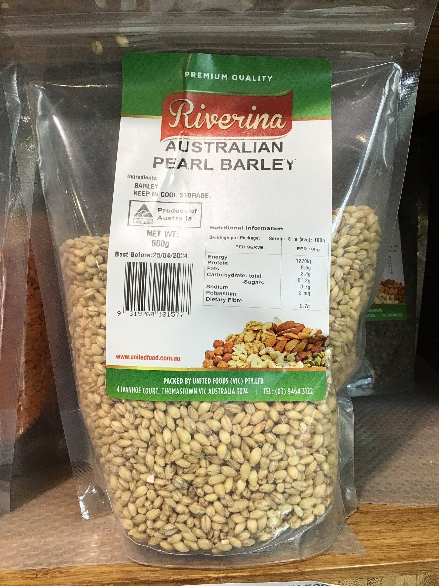 AUSTRALIAN PEARL BARLEY 500g  Riverina