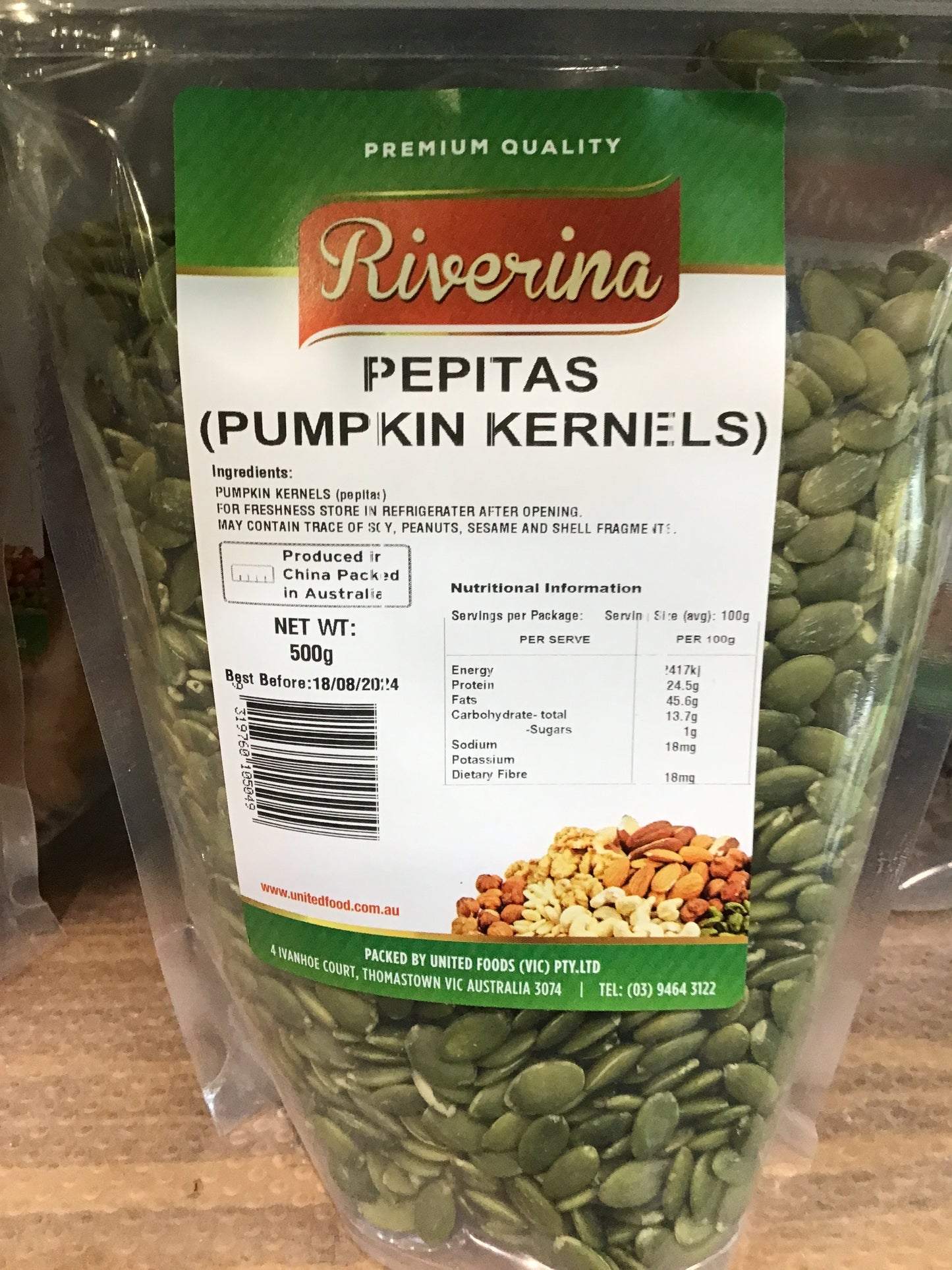 Riverina pumpkin kernels
