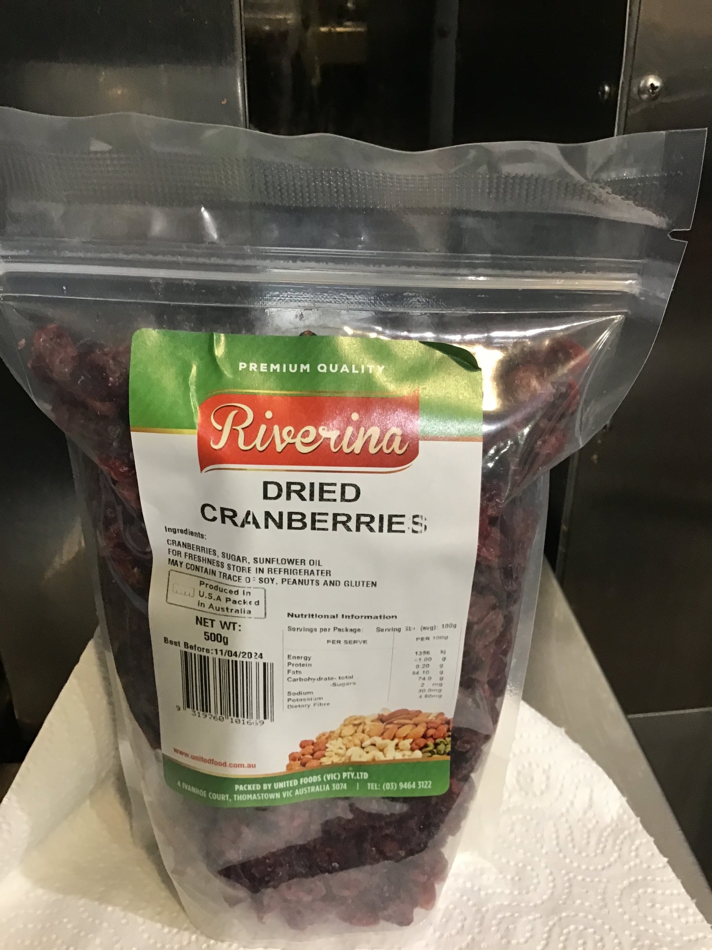 DRIED CRANBERRIES 500G  Riverina